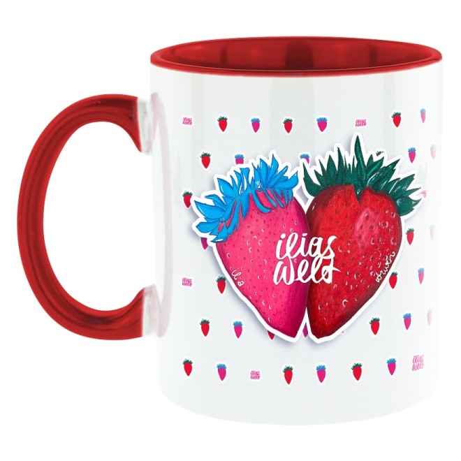 Ilias World Strawberries Bi-Color Cup red