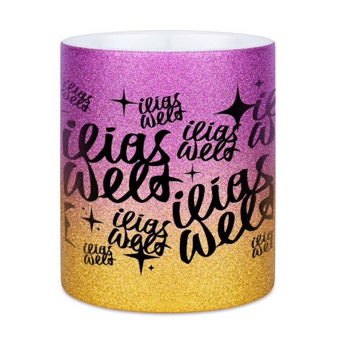 Ilias GLITZERwelt glitter mug pink/gold