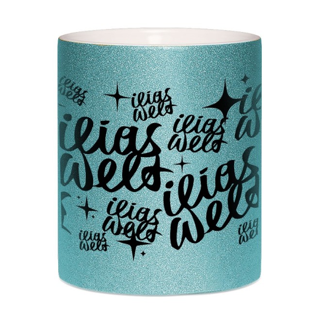 Ilias GLITZERwelt glitter mug light blue glitter