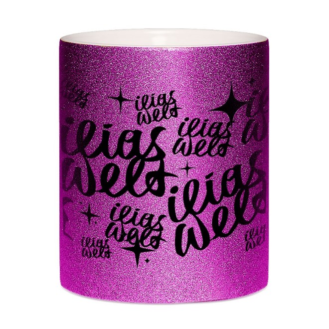 Ilias GLITZERwelt Tasse à paillettes purple glitter