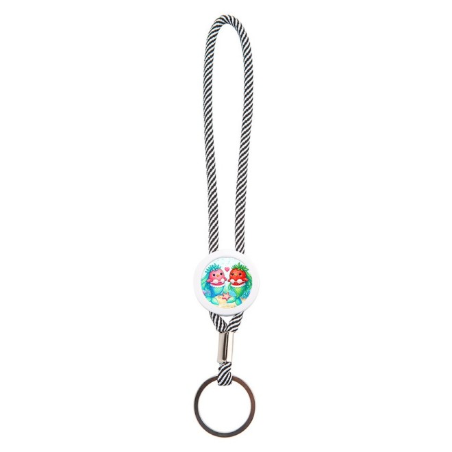 Anello portachiavi Strawberry Mermaids grigio/bianco