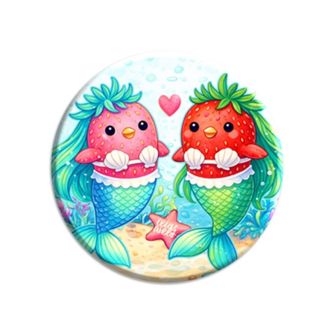 Anello portachiavi Strawberry Mermaids grigio/bianco