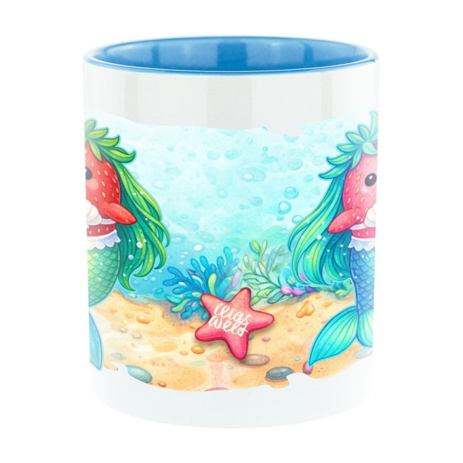 Fraise Mermaids Bi-Color Tasse bleu clair