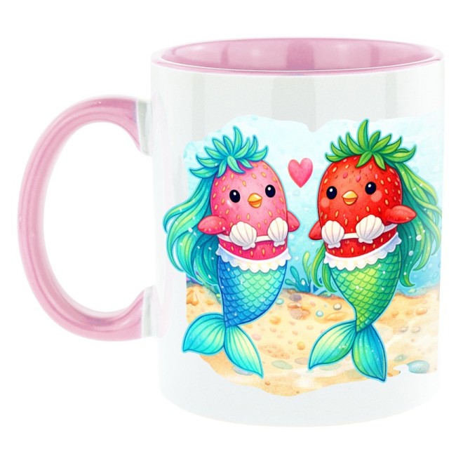 Tazza bicolore Strawberry Mermaids rosa