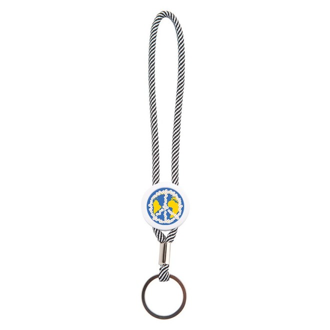 Ilias Welt PEACE Porte-clés boucle gris/blanc