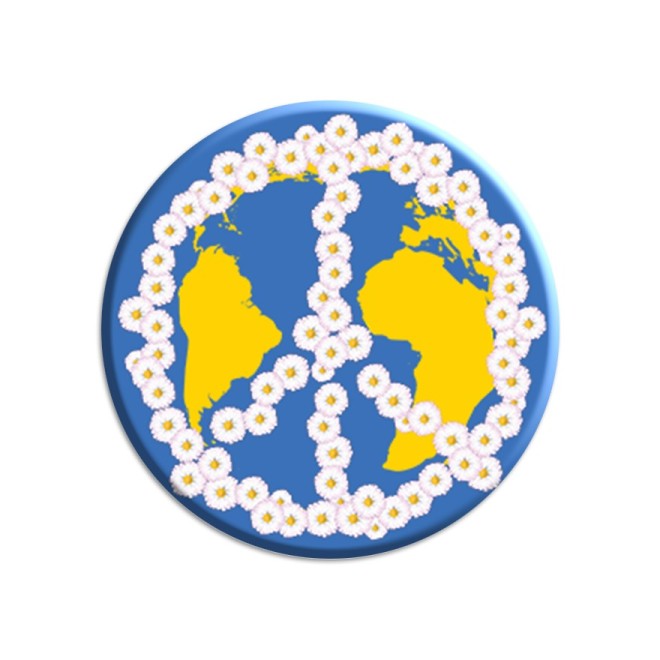 Ilias Welt PEACE Porte-clés boucle gris/blanc