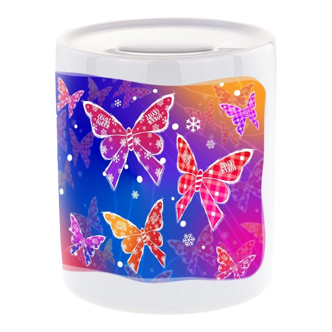 Winter butterflies money box