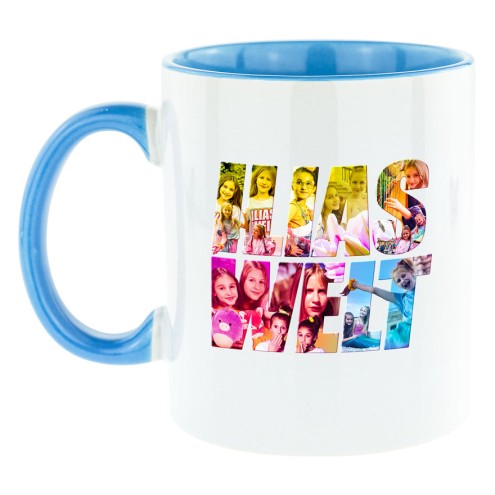 Tazza KOLLAGE azzurro (bicolore)
