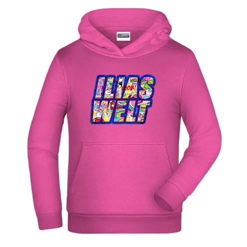 ILIAS sticker world hoodie kids
