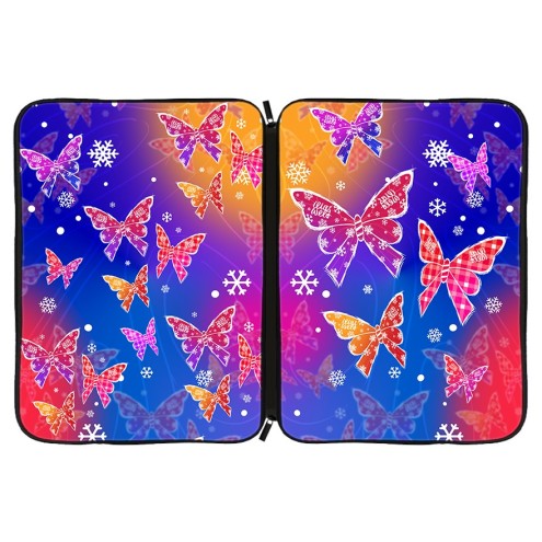 Housse néoprène pour tablette ou ordinateur portable Papillons d'hiver