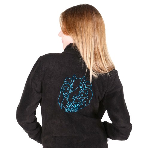 Ilias monde amour des chevaux brodé veste polaire women