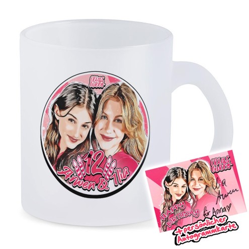 Happy Birthday 12. Geburtstag Tasse Glas SATIN