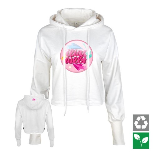 Ilias Welt BUTTON Sweat à capuche court pour femme