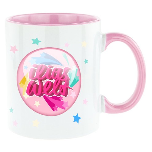 Ilias World BUTTON tazza bicolore rosa