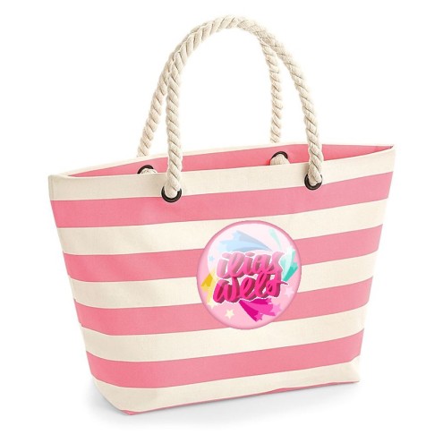 Ilias Welt BUTTON shopping bag/beach bag