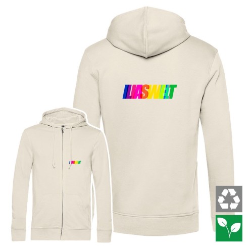 Felpa con cappuccio biologica con zip Ilias World COLORFUL
