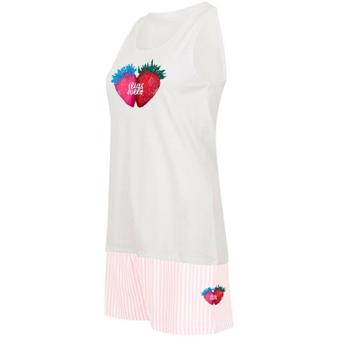 Ilias Welt Erdbeeren Pyjama unisexe court