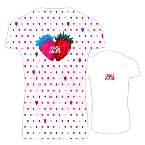 Maglietta Ilias World Strawberries con stampa integrale unisex