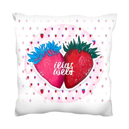 Ilia's World - Fodera per cuscino alle fragole