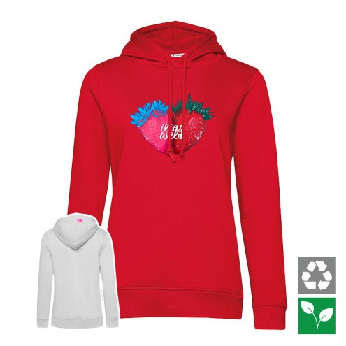 Felpa con cappuccio Ilias World Strawberries Organic donna