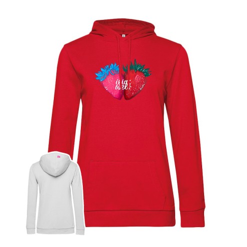 Ilias World Fragole Estate Felpa con cappuccio donna