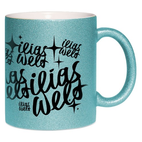 Ilias GLITZERwelt glitter mug light blue glitter