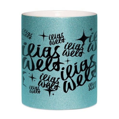 Ilias GLITZERwelt glitter mug light blue glitter