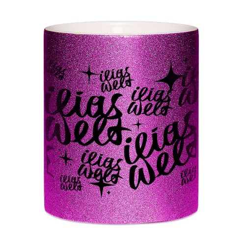 Ilias GLITZERwelt Tasse à paillettes purple glitter