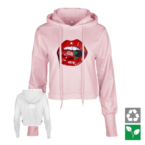 Felpa corta con cappuccio Strawberry SUMMERKISS da donna