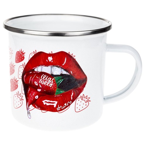 Tazza smaltata SUMMERKISS alla fragola
