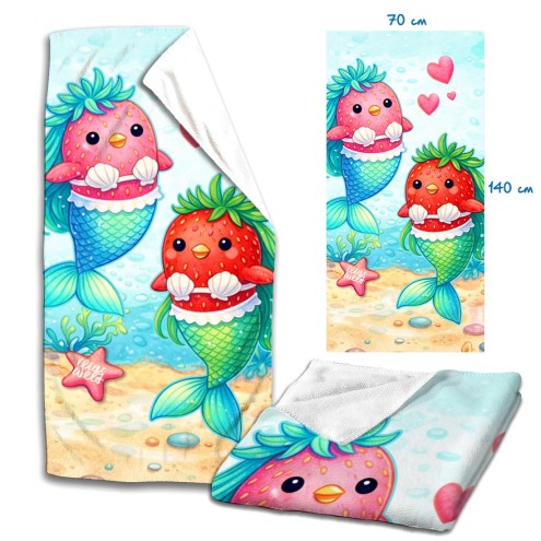 Serviette de bain en microfibre Fraise Mermaids