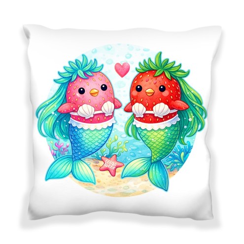 Housse de coussin Mermaids à la fraise