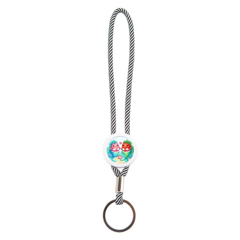 Fraise Mermaids Porte-clés boucle gris/blanc