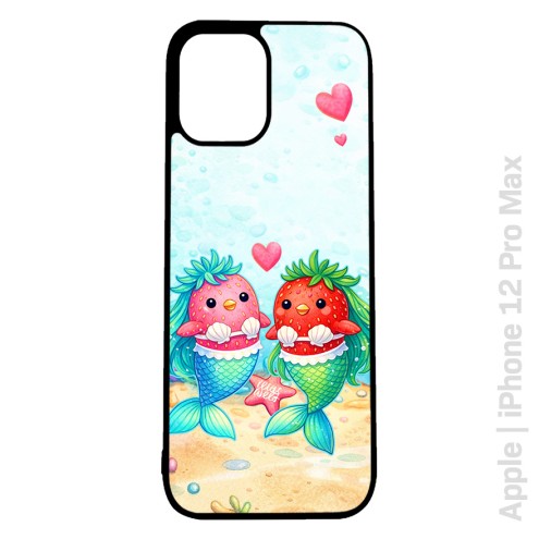 Etui pour portable Mermaids aux fraises noir