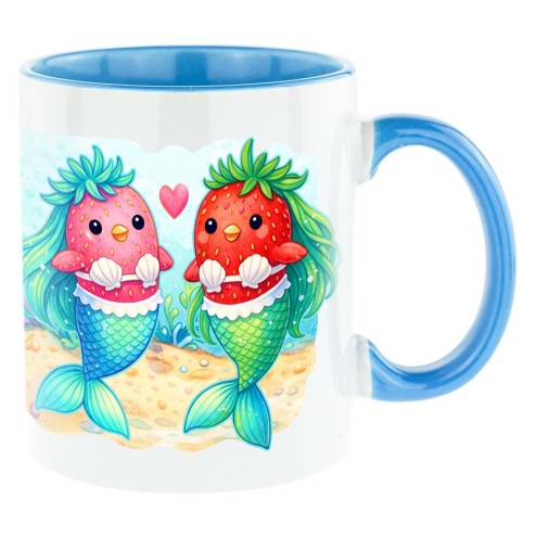 Tazza bicolore Strawberry Mermaids blu chiaro