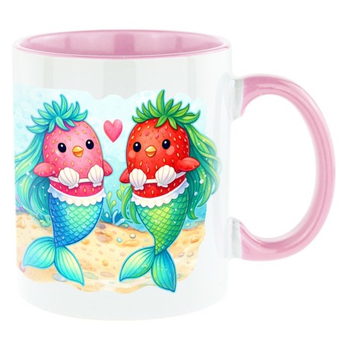 Fraise Mermaids Bi-Color Tasse rose