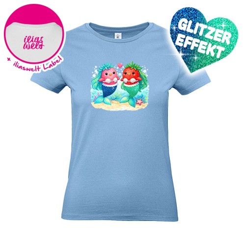 Erdbeer Mermaids GLITZER T-Shirt women