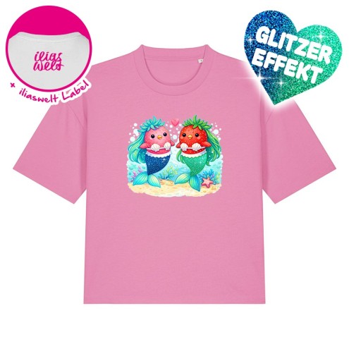 Erdbeer Mermaids GLITZER Chill Vibes Tee