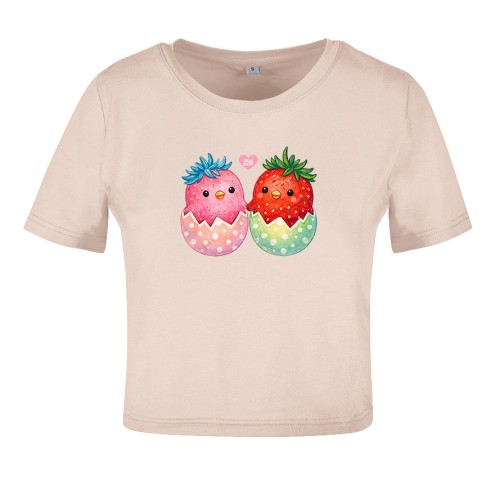 Maglietta Strawberry Peeps Crop donna