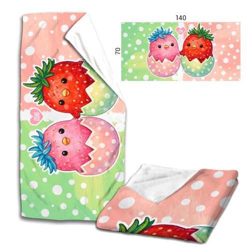 Serviette de bain en microfibre Peeps à la fraise