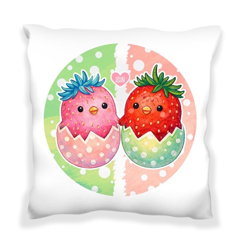 Housse de coussin Peeps à la fraise