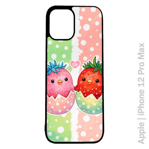 Custodia per cellulare Strawberry Peeps nera