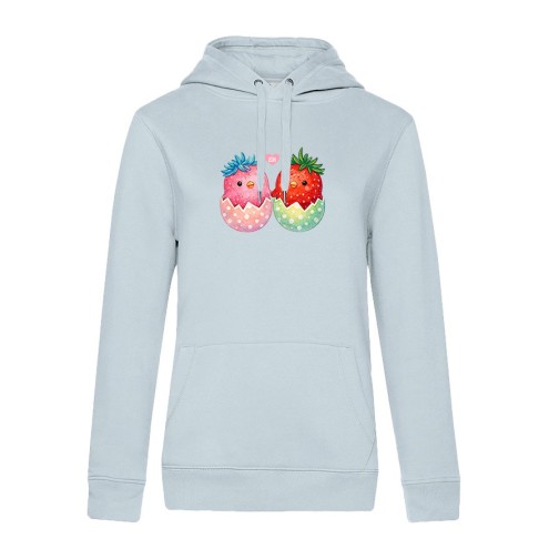 Felpa con cappuccio Strawberry Peeps Premium donna