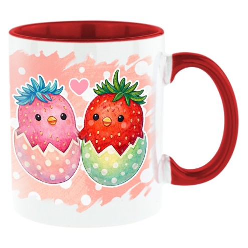 Tazza bicolore Strawberry Peeps rosso