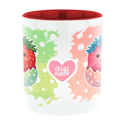 Tazza bicolore Strawberry Peeps rosso