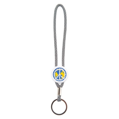 Ilias Welt PEACE key fob loop gray/white