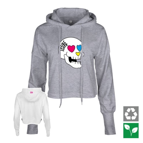 Ilias Welt Skull Cropped Hoodie for Women