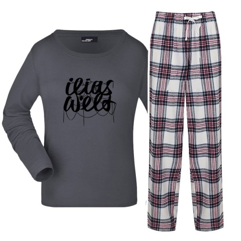 Ilias Welt SPIDER black ladies' pyjamas check long
