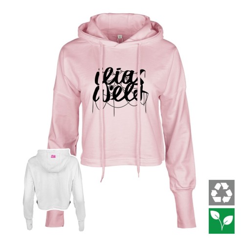 Ilias Welt SPIDER black Felpa corta con cappuccio da donna