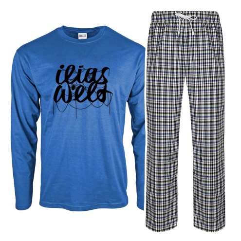 Ilias world SPIDER black unisex pyjamas check long